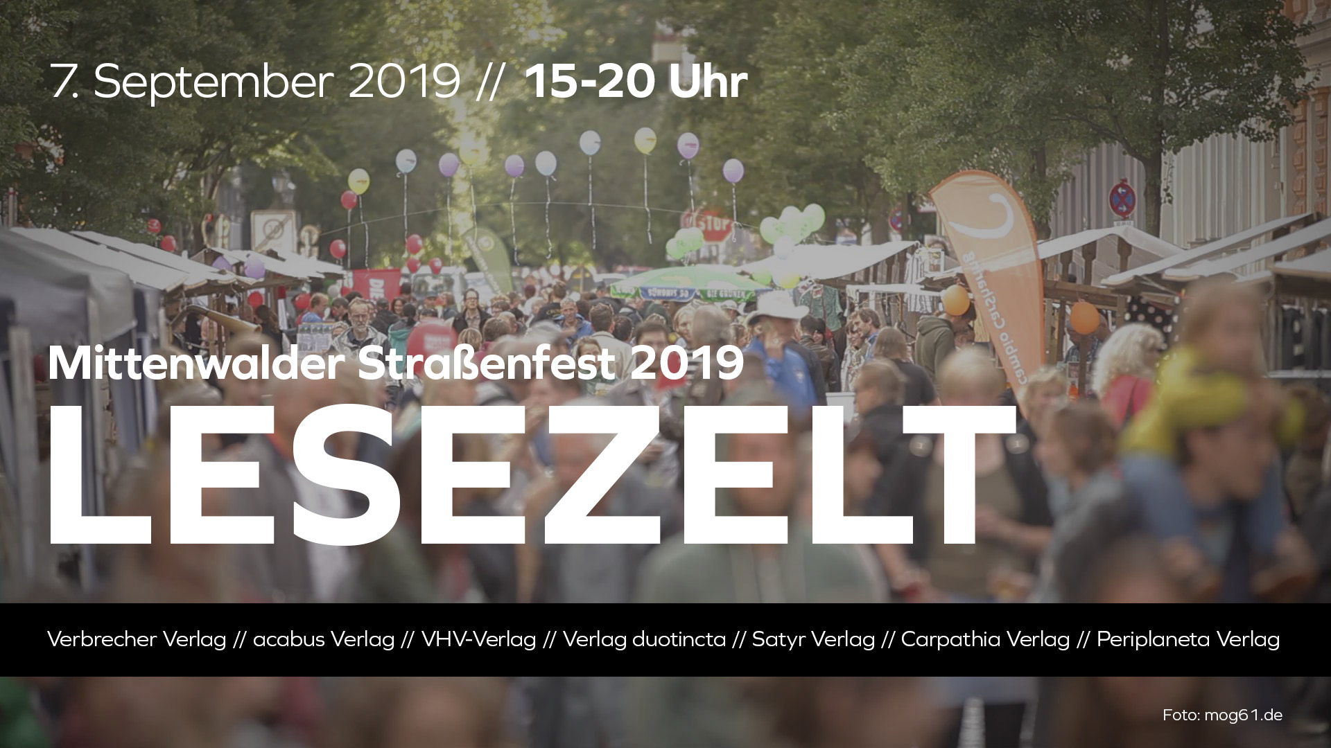 Lesezelt auf dem Mittenwalder Straßenfest 2019